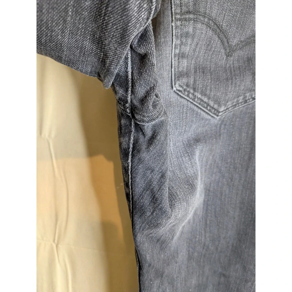 Levis 501 Original Fit Button Fly Jeans Faded Black Straight Leg 40x30